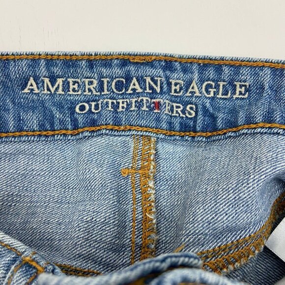 American Eagle Hi Rise Distressed Jean Shorts Hi Rise Festival Embroidered - Picture 7 of 8